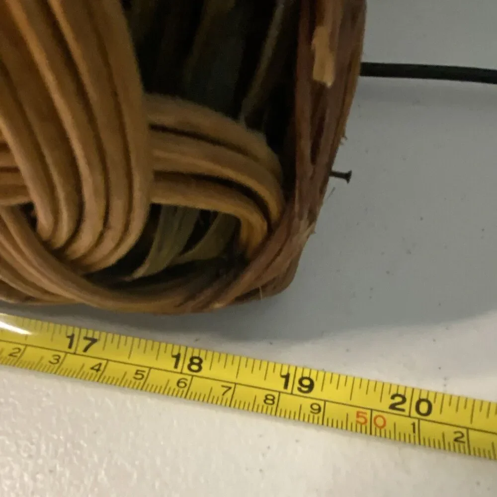 Vtg 80s Pier 1 Imports Rattan Boho Braided Arched Wall Mirror 2 tone wicker.